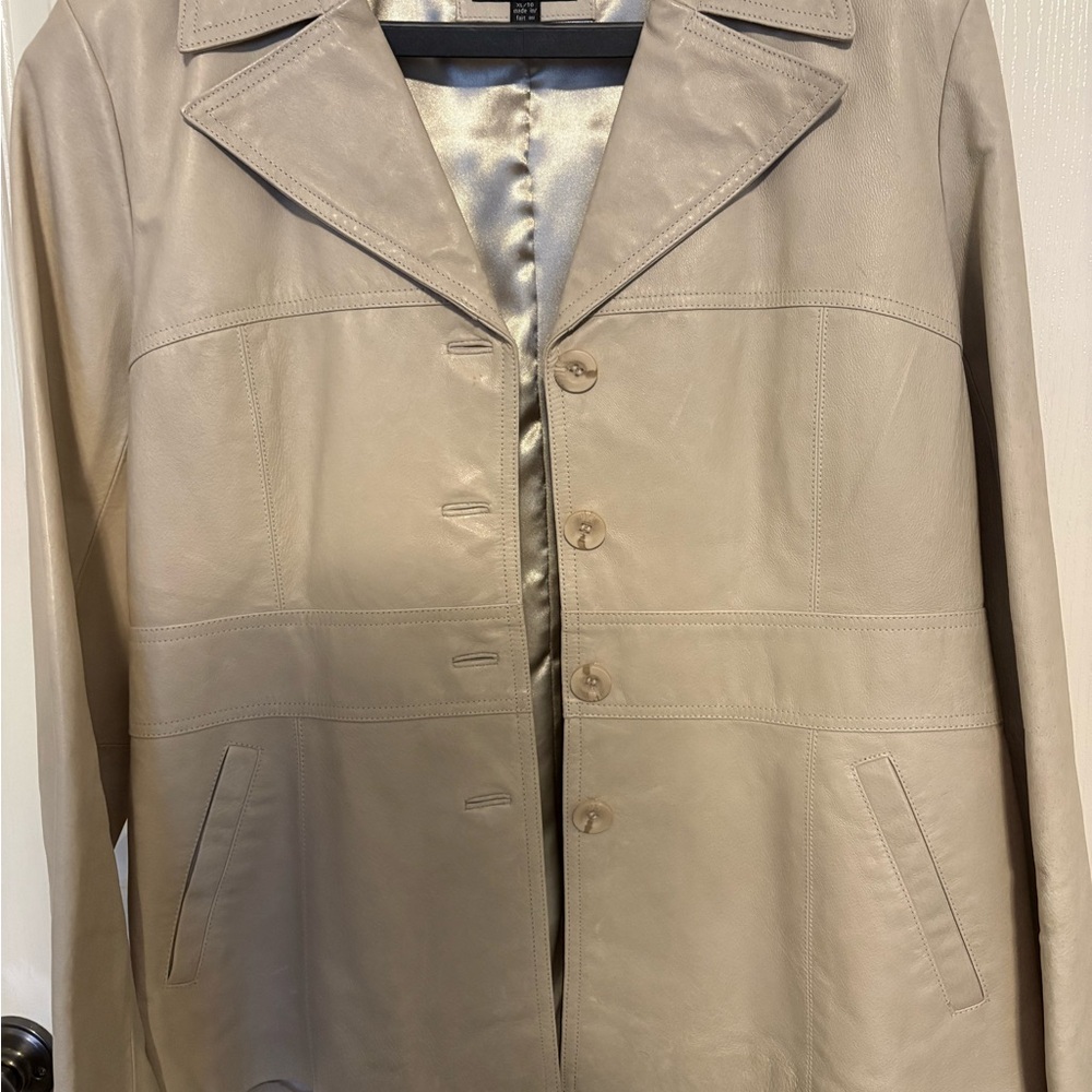 Le Chateau Beige Leather Jacket